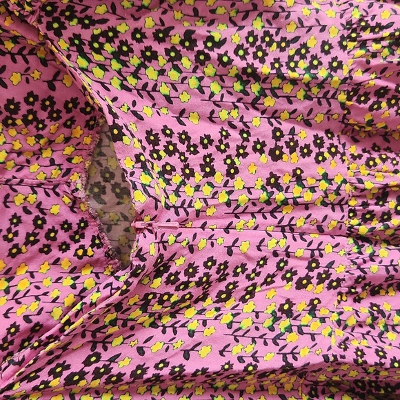 Reclaimed Vintage Puff Sleeve Floral  Mini Dress Size 10 - Picture 9 of 9